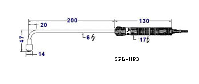 หัววัดอุณหภูมิสำหรับเทอร์โมมิเตอร์แบบพกพา Hand held Temperature Probe รุ่น SPL-HP3 หัววัดอุณหภูมิสำหรับเทอร์โมมิเตอร์แบบพกพา Hand held Temperature Probe รุ่น SPL-HP3