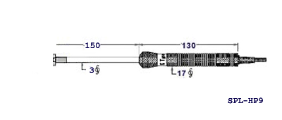 หัววัดอุณหภูมิสำหรับเทอร์โมมิเตอร์แบบพกพา Hand held Temperature Probe รุ่น SPL-HP9 หัววัดอุณหภูมิสำหรับเทอร์โมมิเตอร์แบบพกพา Hand held Temperature Probe รุ่น SPL-HP9