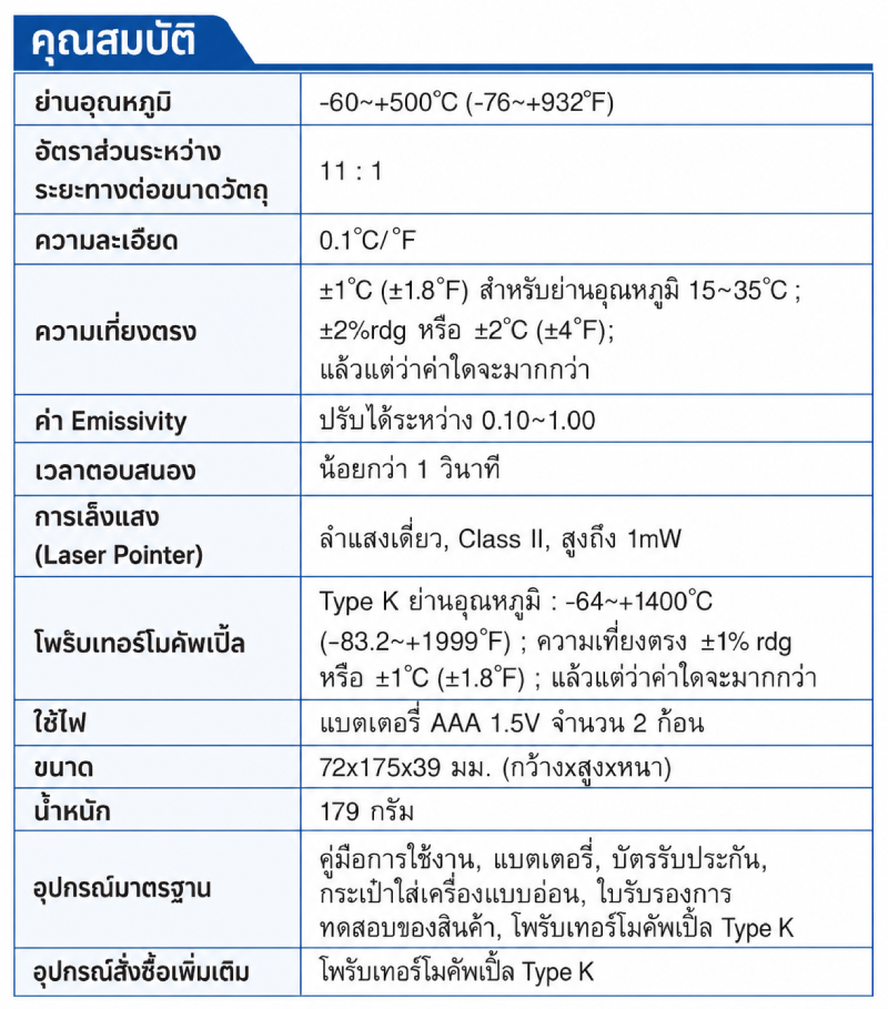 IR50i spec