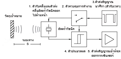 รูป ไดอะแกรมภายในอัลตร้าโซนิคเซนเซอร์