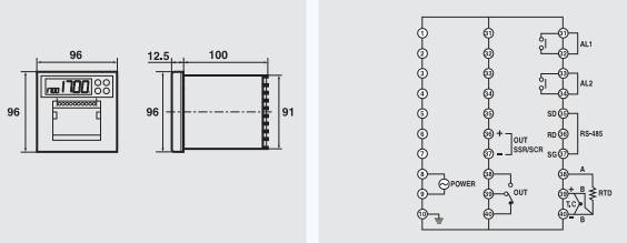 ขนาด (mm.) และ การต่อสายใช้งาน รุ่น RT9 Series